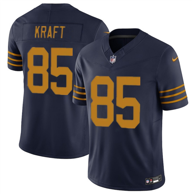 Men's Green Bay Packers #85 Tucker Kraft Navy The 1923 Classic Vapor F.U.S.E. Limited Stitched Football Jersey